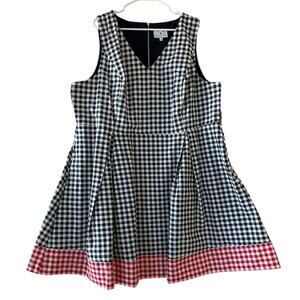 Draper James Eloquii Gingham Dress 26 3X Nautical USA Beach